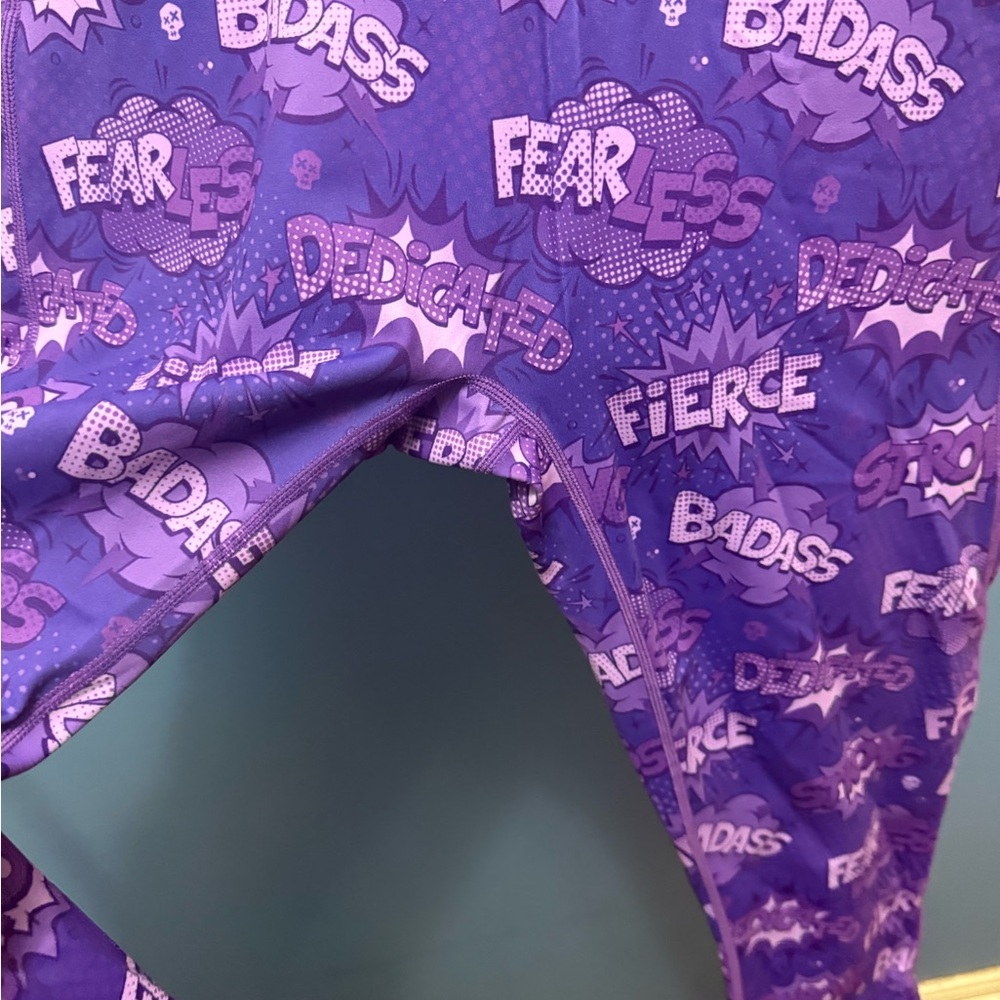 Constantly Varied Gear Purple Graphic Leggings, Capri Length - Picture 3 of 4